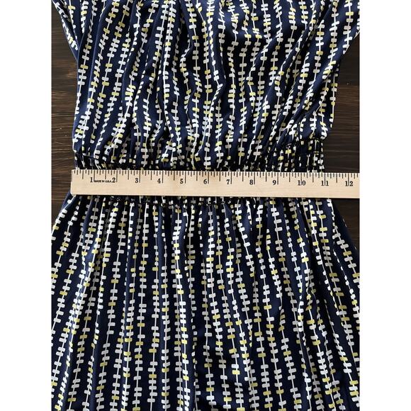Max Studio Twist Front Halter Dress Blue White Yellow Size Medium - Picture 13 of 13